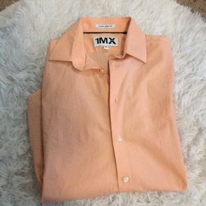 Peach long sleeve button up dress shirt